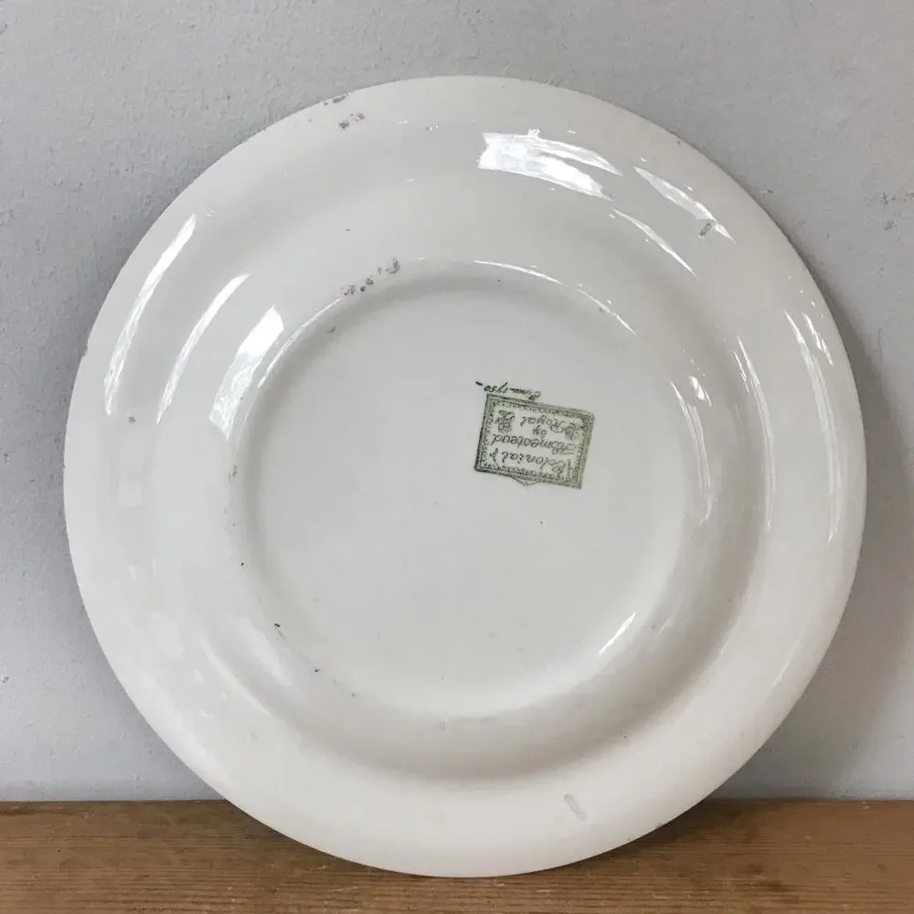 Vintage Colonial Homestead Royal China Green Transferware Dinner Plate 10